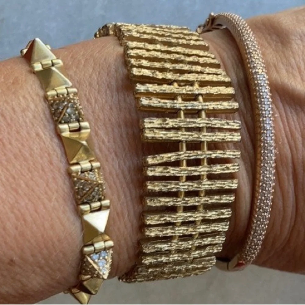 Vintage estate mid-century modern brass cuff bracelet one of a kind unisex